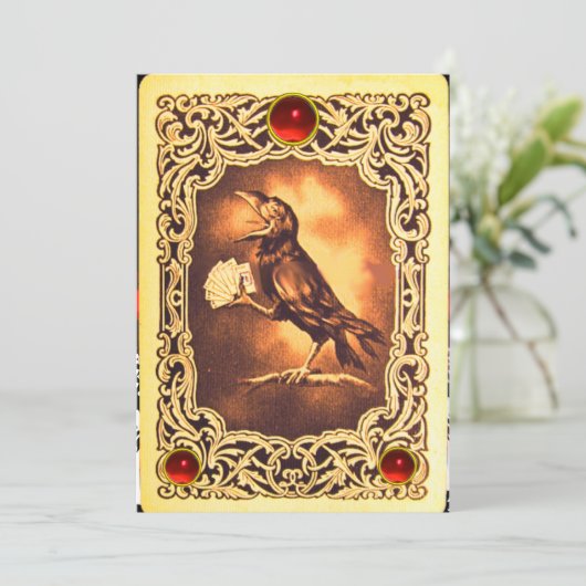 RED CROW PLAYCARDS,POKER PARTY WAX SIEGEL EINLADUNG (Stehend Vorderseite)