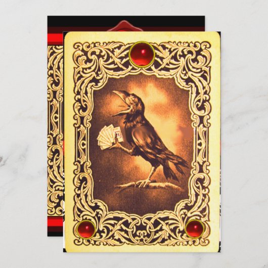 RED CROW PLAYCARDS,POKER PARTY WAX SIEGEL EINLADUNG (Vorne/Hinten)