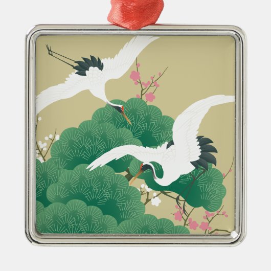 red-crowned crane ornament aus metall (Vorne)