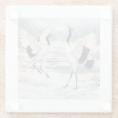 Red-crowned Cranes in Winter Glasuntersetzer (Rückseite)