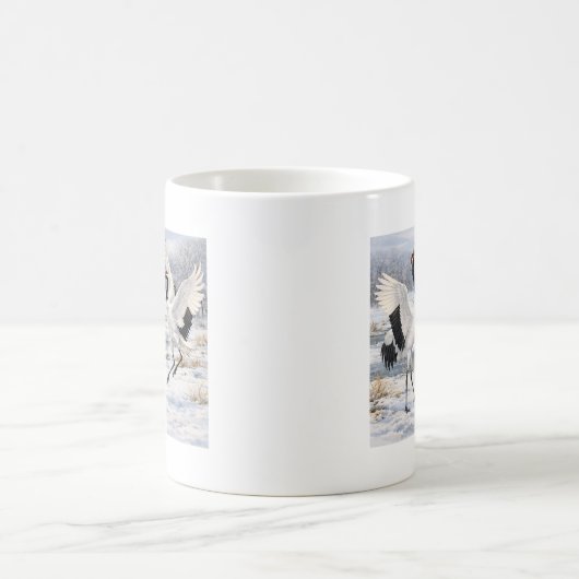 Red-crowned Cranes in Winter Kaffeetasse (Mittel)