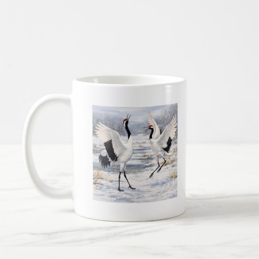 Red-crowned Cranes in Winter Kaffeetasse (Links)