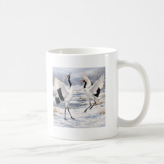 Red-crowned Cranes in Winter Kaffeetasse (Rechts)