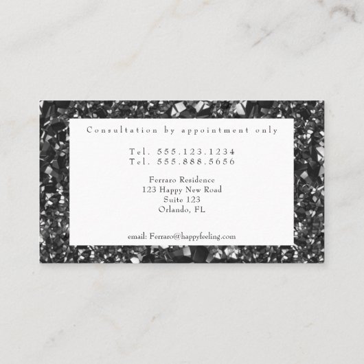 Red Crystal Ball & Obsidian Fortune Telling  Visitenkarte (Rückseite)