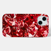 Red Crystal Diamond Hearts Case-Mate iPhone Hülle (Rückseite (Horizontal))