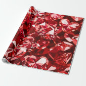 Red Crystal Diamond Hearts Geschenkpapier (Ungerollt)