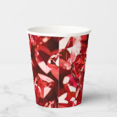 Red Crystal Diamond Hearts Pappbecher (Rechts)