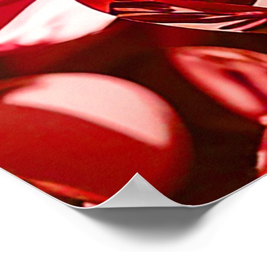 Red Crystal Diamond Hearts Poster (Ecke)