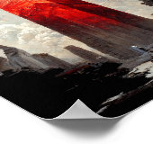 Red Crystal Fantasy Science Fiction Art Poster (Ecke)