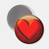 Red Crystal Heart 1 Magnet (Vorderseite/Rückseite)