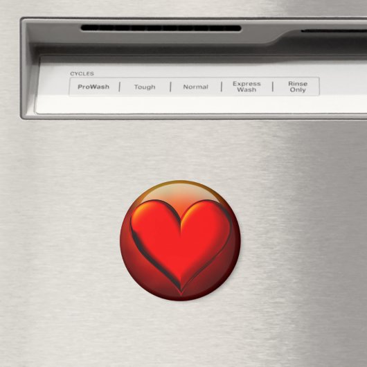 Red Crystal Heart 1 Magnet (In Situ (Geschirrspüler))