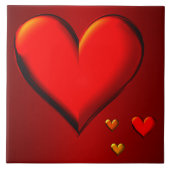 Red Crystal Hearts Fliese (Vorderseite)
