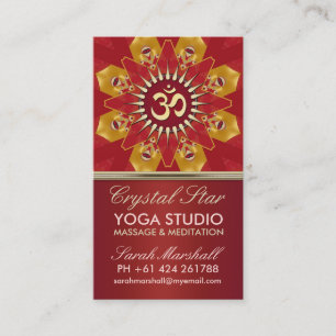 Red Crystal Star Yoga Studio Business Card Visitenkarte