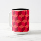 Red Cubes Zweifarbige Tasse (Vorderseite Links)