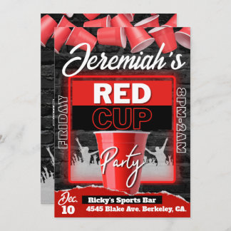 Red Cup Club | Flyer Style Grunge Geburtstag Einladung