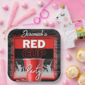 Red Cup Club | Flyer Style Grunge Geburtstag Pappteller (Party)