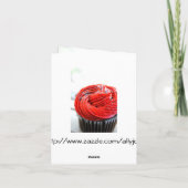 Red Cupcake Fotografie Happy Birthday Card Karte (Rückseite)
