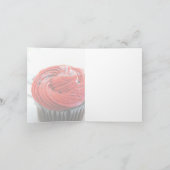Red Cupcake Fotografie Happy Birthday Card Karte (Innenseite)