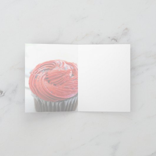 Red Cupcake Fotografie Happy Birthday Card Karte (Innenseite)