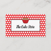 Red Cupcake & Polka Dot, Cake Maker, Cake Store Visitenkarte (Vorderseite)