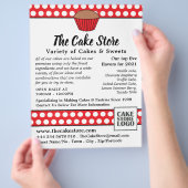 Red Cupcake & Polka Dot, Cake Store Werbung Flyer (Hand)