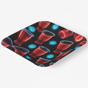 Red Cups Beer Bash Square Pappteller