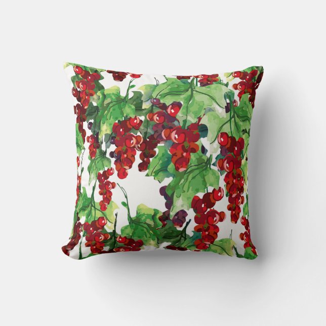 Red Currant Nahtloses Muster Kissen (Vorderseite)