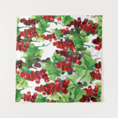Red Currant Nahtloses Muster Wandteppich (Vorderseite (Horizontal))