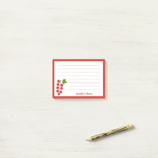 Red Currant Post-it Klebezettel (Auf Schreibtisch)