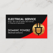 Red Curve Gold Power Plug Visitenkarte (Vorderseite)