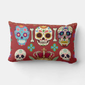 Red Cushion - Gothic - skull and bones Lendenkissen (Rückseite)