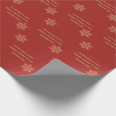 Red Custom Add Message Snowflake Wrapper Geschenkpapier (Ecke)