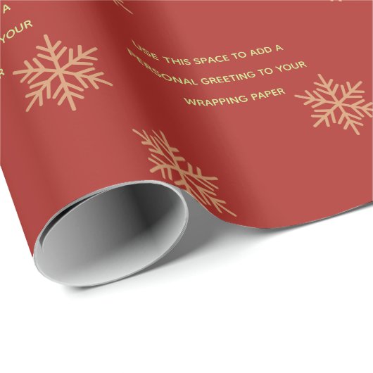 Red Custom Add Message Snowflake Wrapper Geschenkpapier (Rolleneckpunkt)