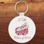 Red Custom Cheerleader Schlüsselanhänger (Vorderseite)