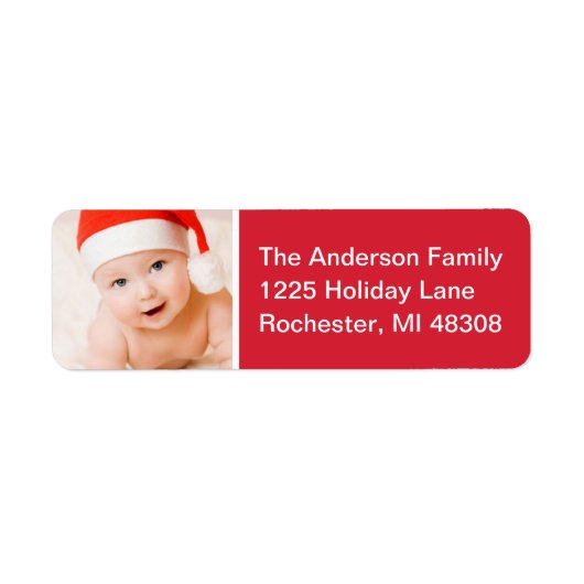 Red Custom Christmas Foto Rücksendeadresse (Vorne)