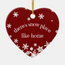 Red Custom City Snowflake Zuhause Keramik Ornament