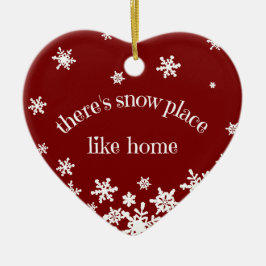 Red Custom City Snowflake Zuhause Keramik Ornament