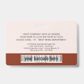 Red Custom Employee Foto ID Abzeichen Ausweis (Rückseite)