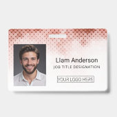 Red Custom Employee Foto ID Abzeichen Ausweis (Vorderseite)