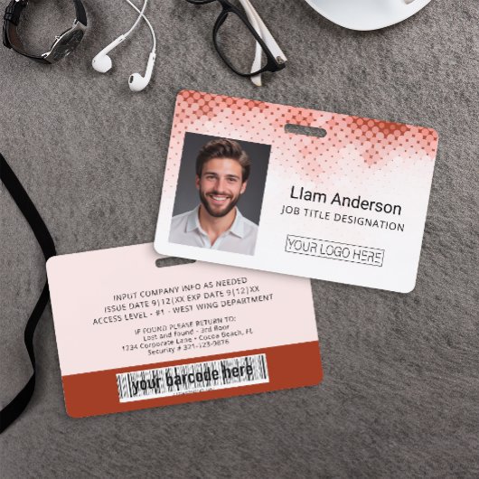 Red Custom Employee Foto ID Abzeichen Ausweis