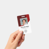 Red Custom Employee - Foto, Logo, Strichcode, Name Ausweis (Handheld)