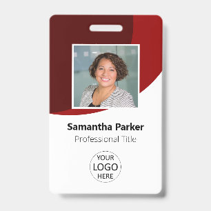 Red Custom Employee - Foto, Logo, Strichcode, Name Ausweis