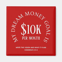 Red Custom Financial Income Goal Magnet