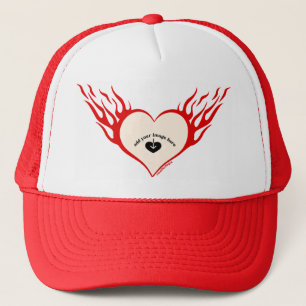 Red Custom Flamingheart Truckerkappe