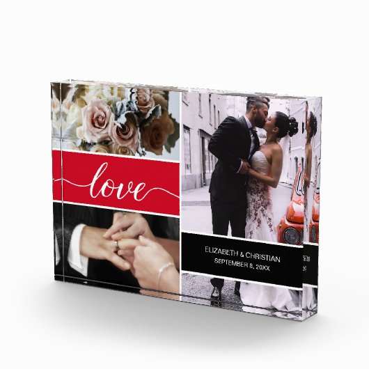 Red Custom Foto Collage Wedding Liebe (Rechts)