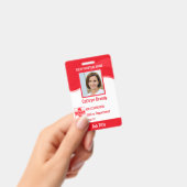 Red custom Hospital Employee Security, Logo Ausweis (Handheld)