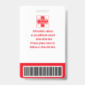 Red custom Hospital Employee Security, Logo Ausweis (Rückseite)
