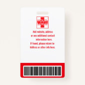 Red custom Hospital Employee Security, Logo Ausweis (Rückseite)