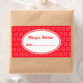 Red Custom Kitchen Labels (Insitu)