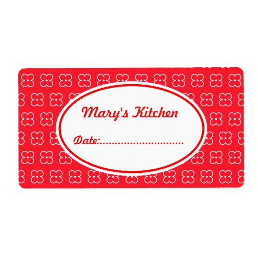 Red Custom Kitchen Labels (Vorne)